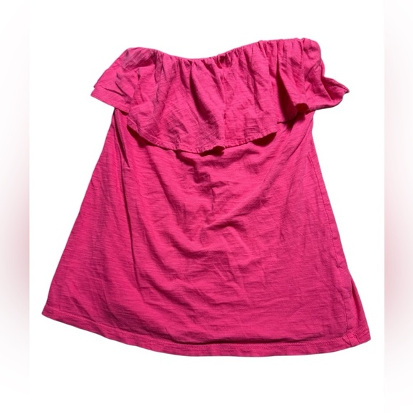 Vintage Lilly Pulitzer Strapless Ruffle Top | Hot Pink | Size S - Picture 2 of 3